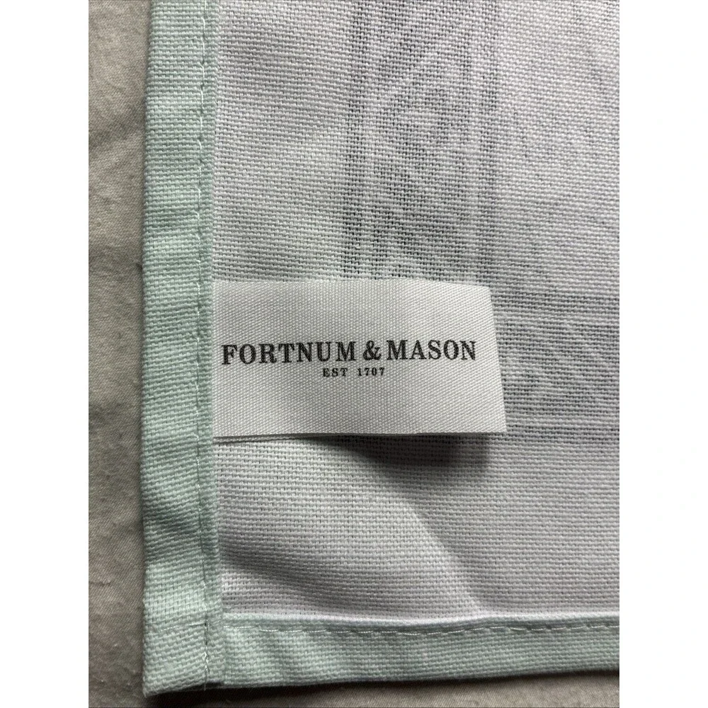 Fortnum & Mason Fine Teas Time For Tea Cotton Tea Towel Eau de Nil UK NWT